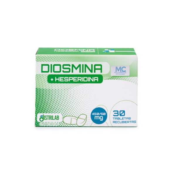 Diosmina+Hesperidina 450Mg/50 Mg X 30 Tabletas Distrilab