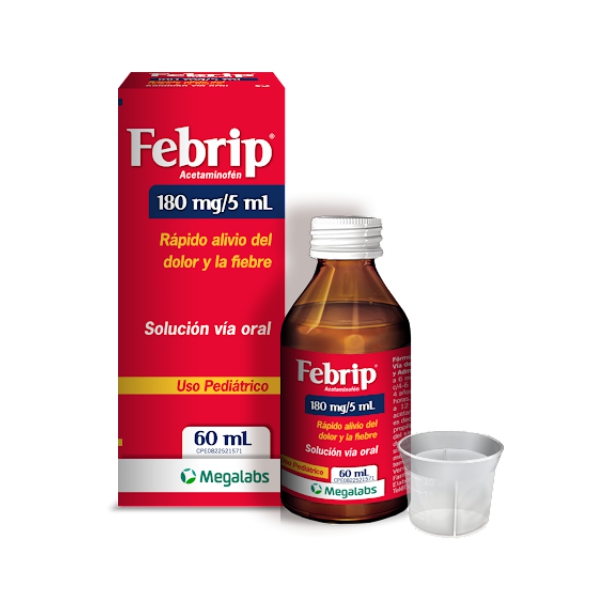 Febrip Acetaminofén Jarabe 180Mg/5Ml X 60Ml Megalabs