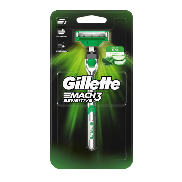 Gillette Afeitadora Mach3 Sensitive. 3 Hojillas X 1 Unidad