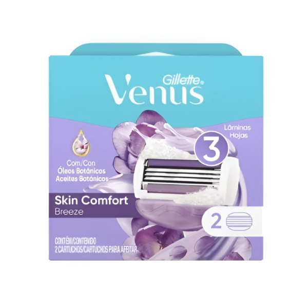 Gillette Venus Cartucho Skin Comfort Breeze 3 Hojillas X 2 Unidades