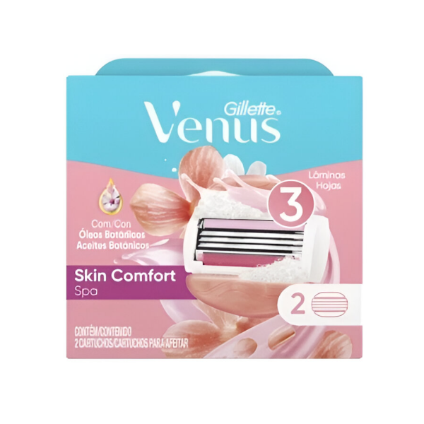 Gillette Venus Cartucho Skin Comfort Spa 3 Hojillas X 2 Unidades
