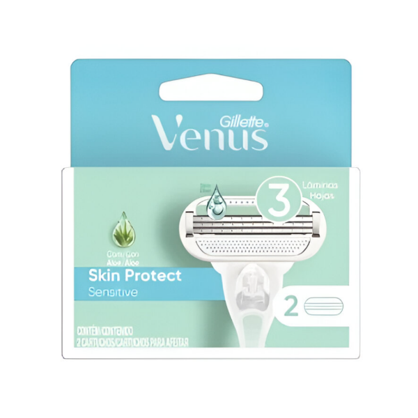 Gillette Venus Cartucho Skin Protect Sensitive 3 Hojillas X 2 Unidades
