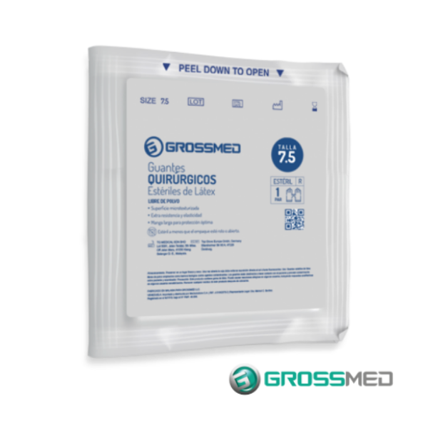 Guantes De Látex Sin Polvo 7.5 X 1 Unidad Grossmed
