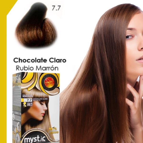 Mystic Kit.Tinte 7.7 Chocolate Claro Rubio Marron - Imagen 2