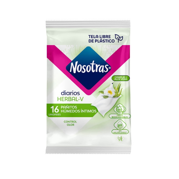 Nosotras Toallas Húmedas Intima Herval-V X 16 Unidades