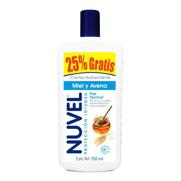 Nuvel Crema Corporal Humectante Miel/Avena Piel Normal 750Ml