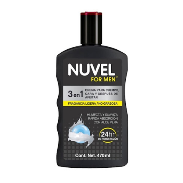 Nuvel For Men 3En1 Cuerpo/Rostro/Despues De Afeitar 470Ml