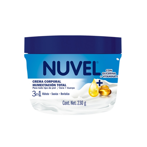 Nuvel Humectación Total Crema Cara & Cuerpo Para Todo Tipo De Piel 230Gr