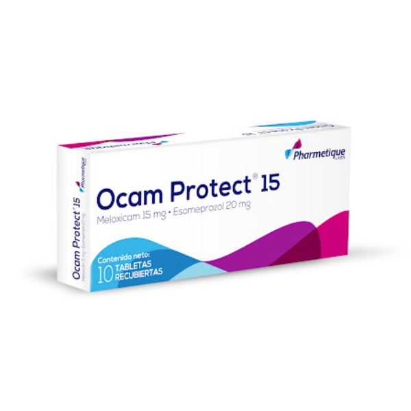 Ocam Protec 15 Meloxicam 15Mg+Esomeprazol 20Mg X10 Tabletas Pharmetique