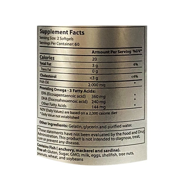 Omega 3 Fish Oil 2000Mg X 60 Cápsulas Blandas Pharmacorp - Imagen 3