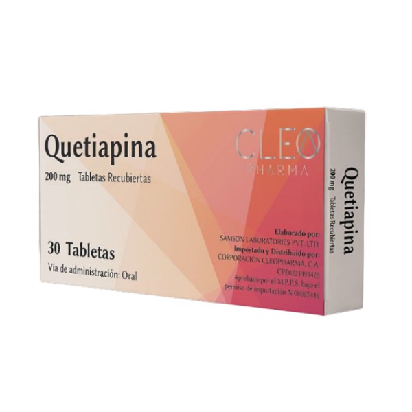 Quetiapina 200Mg X 30 Tabletas Cleo Pharma
