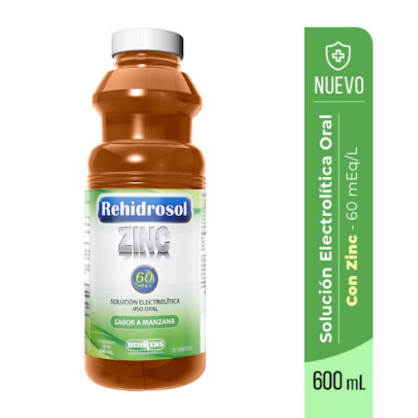 Rehidrosol Zinc 60Meq/L Sabor Manzana Solución X 600Ml Behrens