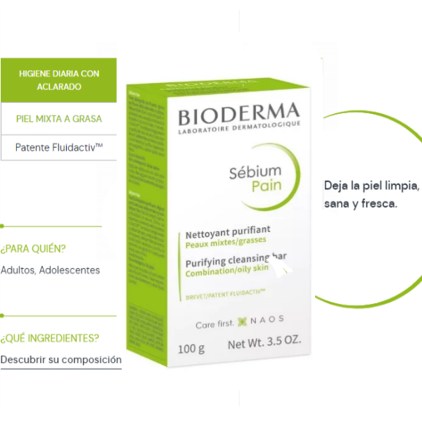 Bioderma Sebium Pain 100Gr. - Imagen 2