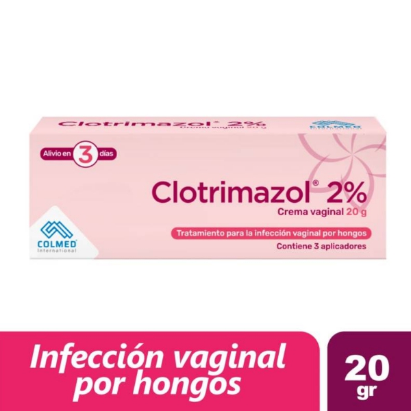 Clotrimazol 2% Crema Vaginal 3 Aplicadores 20Gr Colmed