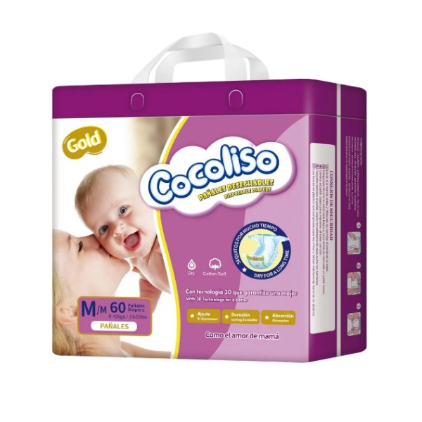 Cocoliso Gold Pañal Talla M/M X 60 Unidades