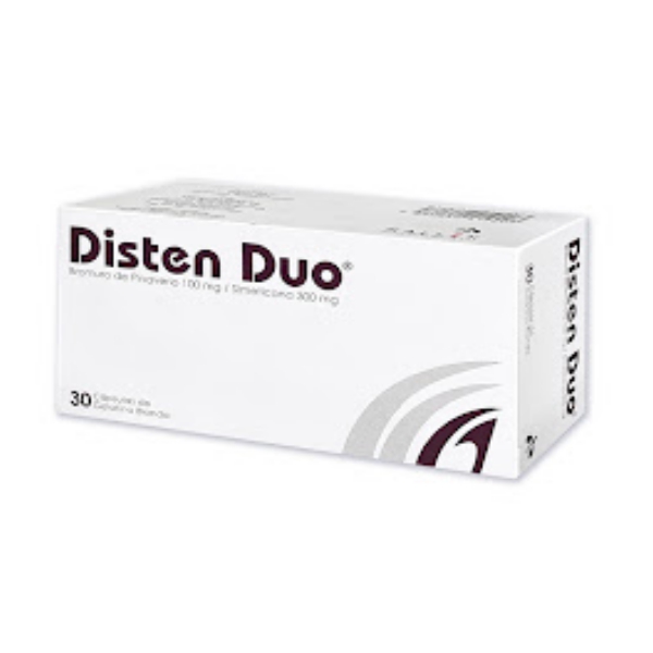 Disten Duo Bromuro De Pinaverio+Simeticona 100Mg/300Mg X 30 Cápsulas Blandas Aro