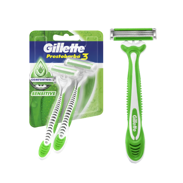 Gillette Afeitadora Sensitive Comfortg. 3Hojillas X 2 Unidades