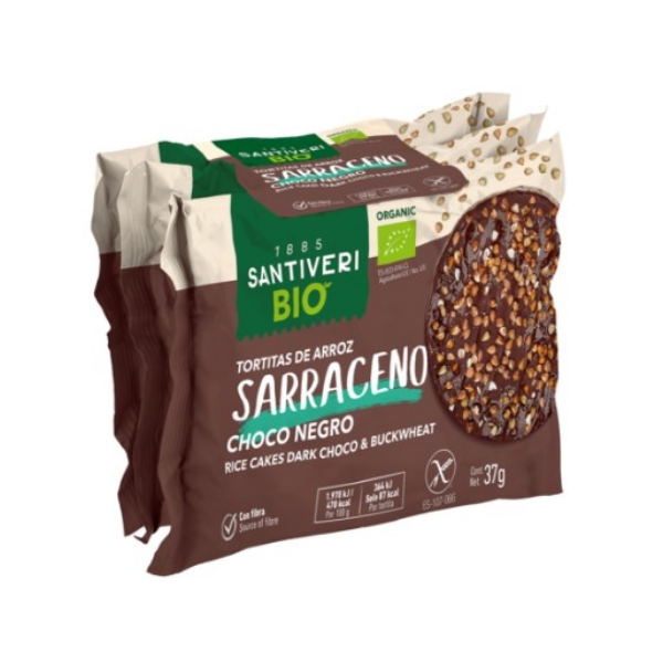 Santiveri Tortitas Bio Arroz Sarraceno Choco Negro 37Gr X3Und.