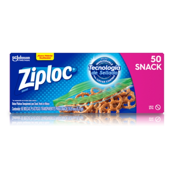 Sc-Johnson Ziploc Snack 16,5 Cm/8,2Cm X 50 Unidades