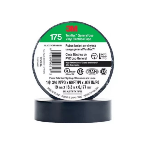 3M Teipe Negro/Cinta Electrica 175 3/4X9M