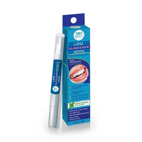 Bacc Lapiz Blaqueador Dental Menta Natural 3Ml.