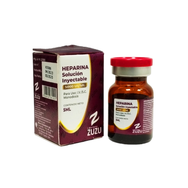 Heparina Sódica Ampolla 5000Ui/Ml X5Ml I.V/S.C Zuzu
