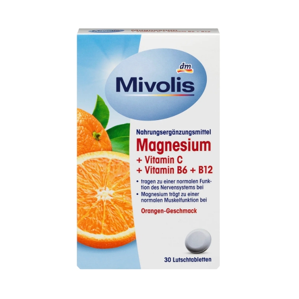 Magnesio+ Vitamina C+ Vitamina B6+ Vitamina B12 Naranja X 30 Comprimidos Mivolis