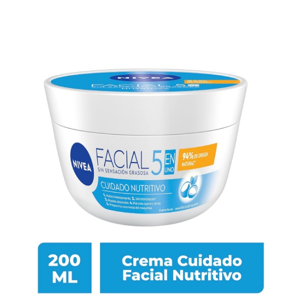 Nivea Crema Facial Sin Sensación Grasosa Con Manteca De Karite 200Ml. - Imagen 2