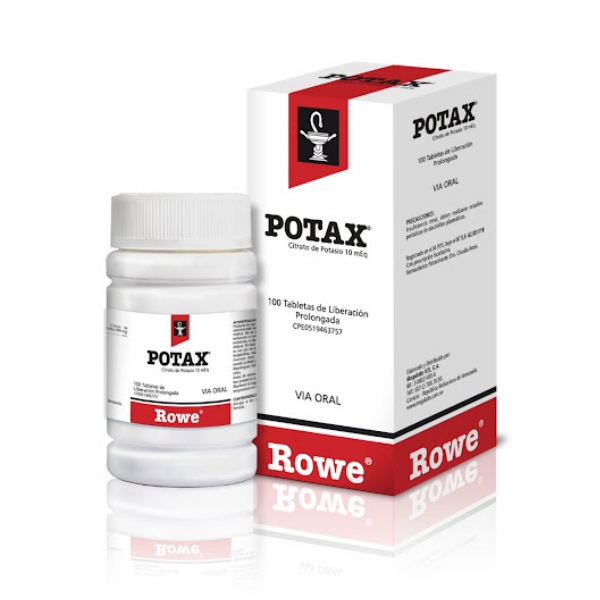 Potax L.P Citrato De Potasio 10Meq X 100 Tabletas Rowe