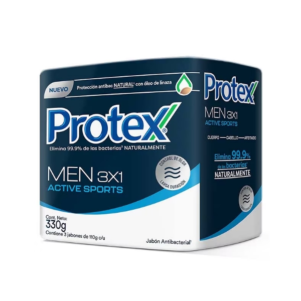 Protex Jabon Men Active Sports X 3 Unidades