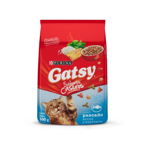 Purina Gatsy Pescado-Arroz-Espinaca 500Gr