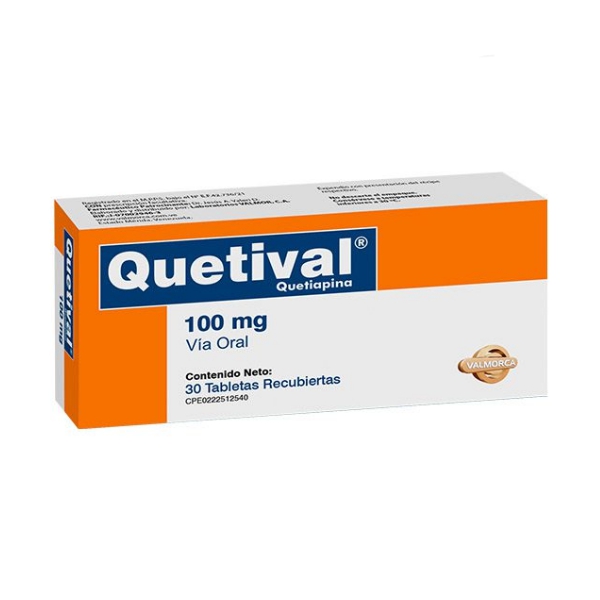 Quetival Quetiapina 100Mg X 30 Tabletas Valmorca