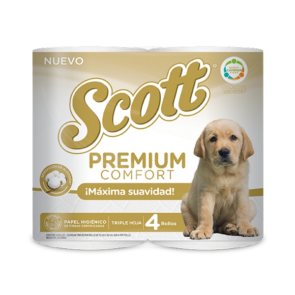 Scott Papel Higiénico Premium Comfort X 4 Unidades