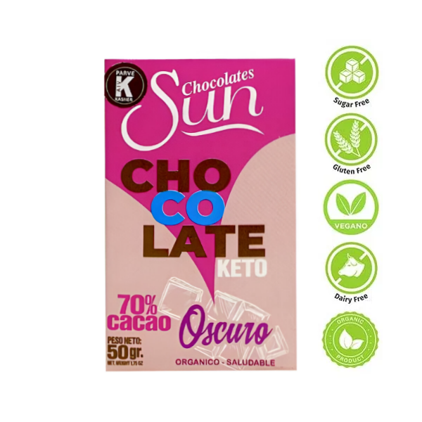 Sun Chocolate Keto Oscuro Sin Azucar 50Gr