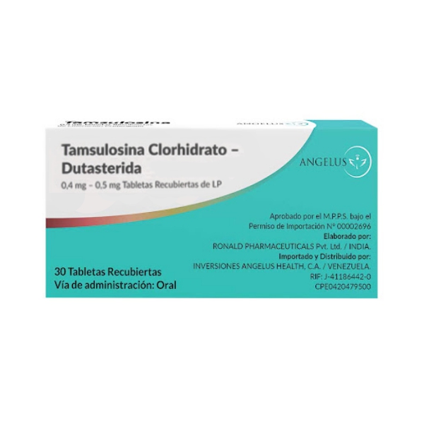 Tamsulosina+Dutasterida Lp 0.4Mg/0.5Mg X 30 Tabletas Angelus