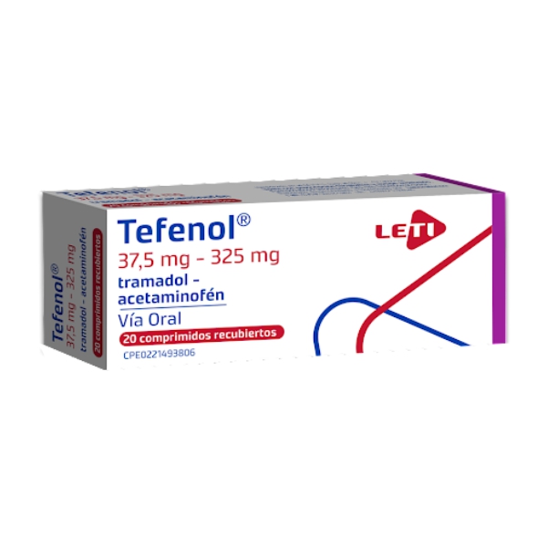 Tefenol Tramadol+Ácetaminofen 375Mg-325Mg X 20 Comprimidos Leti