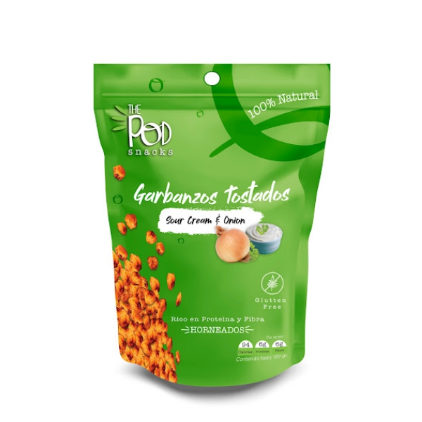 The Pod Snacks Garbanzos Tostados Crema/Cebolla 120Gr