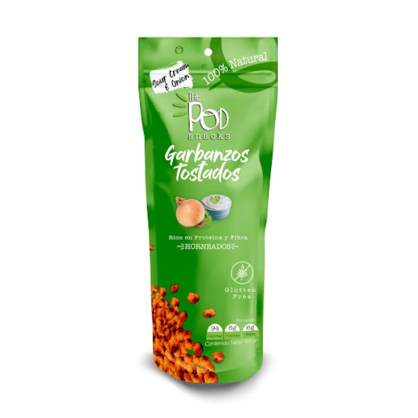 The Pod Snacks Garbanzos Tostados Crema/Cebolla 30Gr