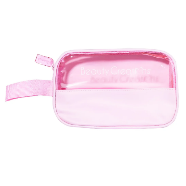 Beauty Creations Clear Pink Cosmetic Bag