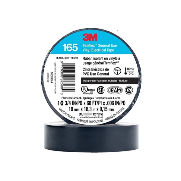 3M Teipe Negro/Cinta Electrica 165 3/4X18M