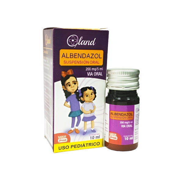 Albendazol Suspensión Sabor Fresa 200Mg/5Ml X10Ml Land - Imagen 2