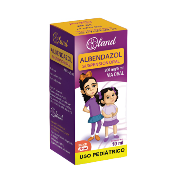 Albendazol Suspensión Sabor Fresa 200Mg/5Ml X10Ml Land