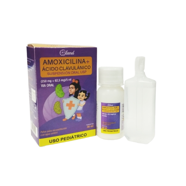 Amoxicilina + Ácido Clavulanico Suspensión Polvo 250Mg-62.5Mg/5Ml X30Ml Land