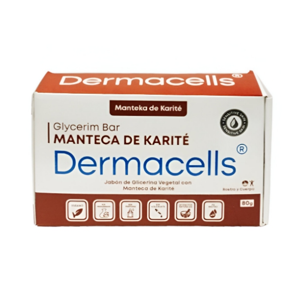 Dermacells Jabón De Glicerina Vegetal Con Manteca De Karite 80Gr