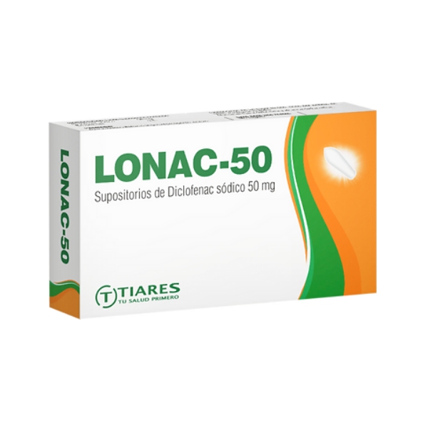 Lonac-50 Diclofenac Sódico 50Mg X 10 Supositorios Tiares