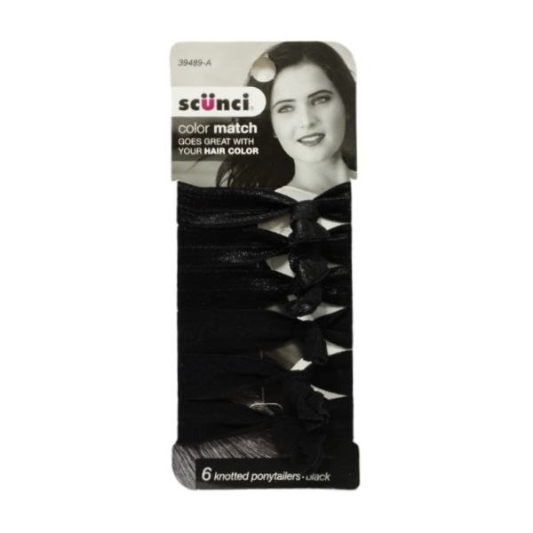 Scunci Set.6 Piezas/Colas De Cabello Negra