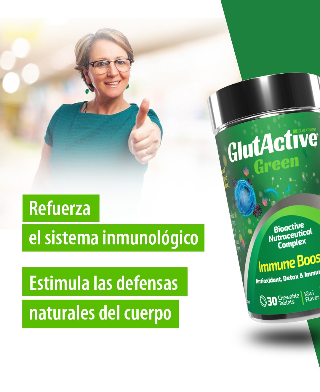 Glutactive Green Immune Booster X 30 Tabletas - Imagen 6