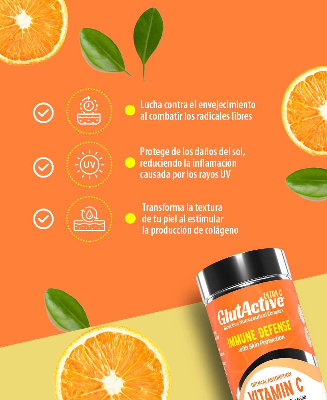 Glutactive Immune Defense-Vitamina C X 30 Tabletas - Imagen 2