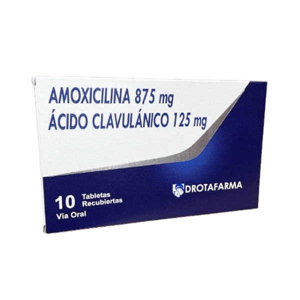 Amoxicilina + Ácido Clavulánico 875Mg/125Mg X 10 Tabletas Drotafarma