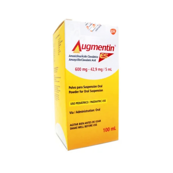 Augmentin Amoxicilina + Ácido Clavulánico Polvo Suspensión 600Mg/5Ml X100Ml Gsk